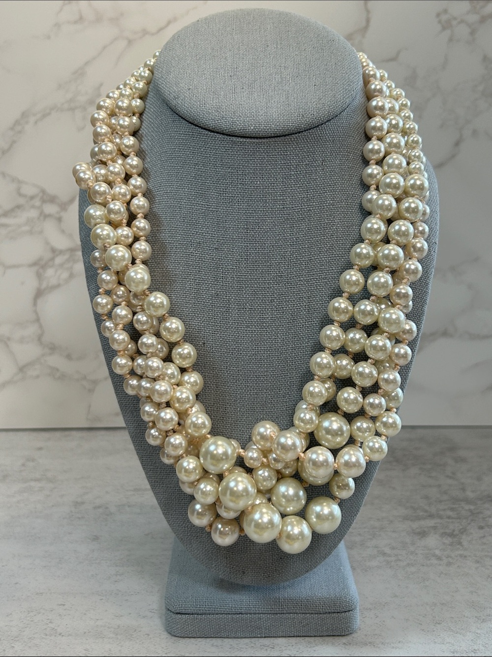 J. Crew Multi-Strand Glass Pearl Hammock Necklace in Ivory - Picture 4 of 4